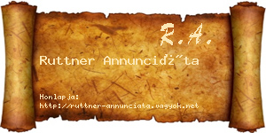 Ruttner Annunciáta névjegykártya